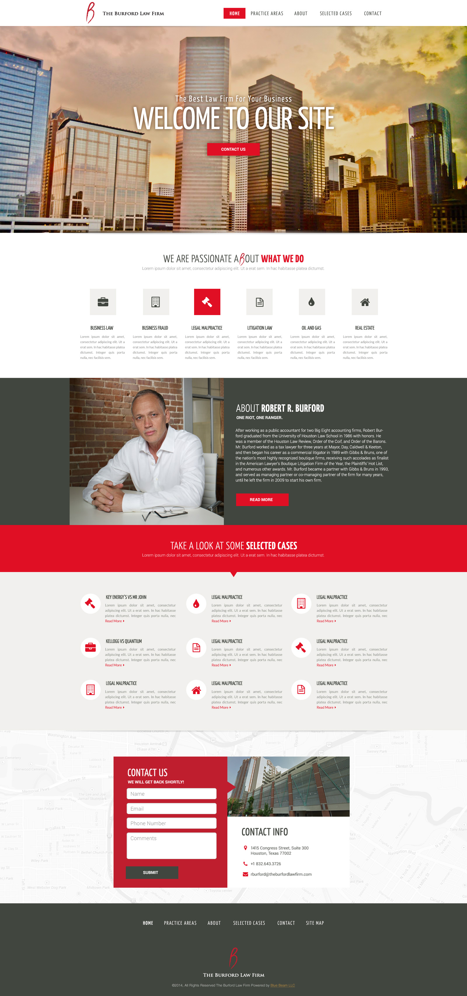 Law firm website, Burford Law