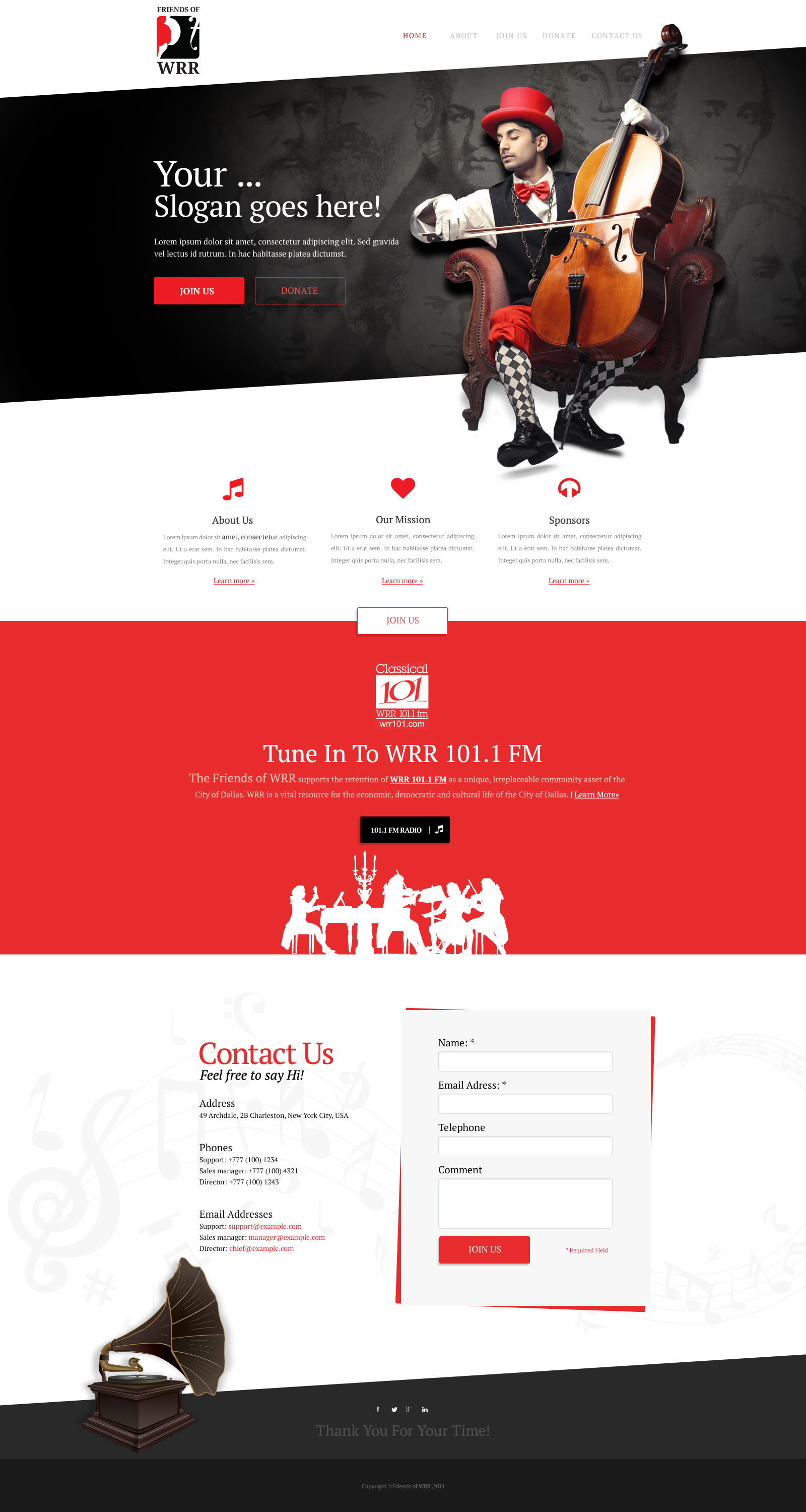 Nonprofit website, Friends of WRR