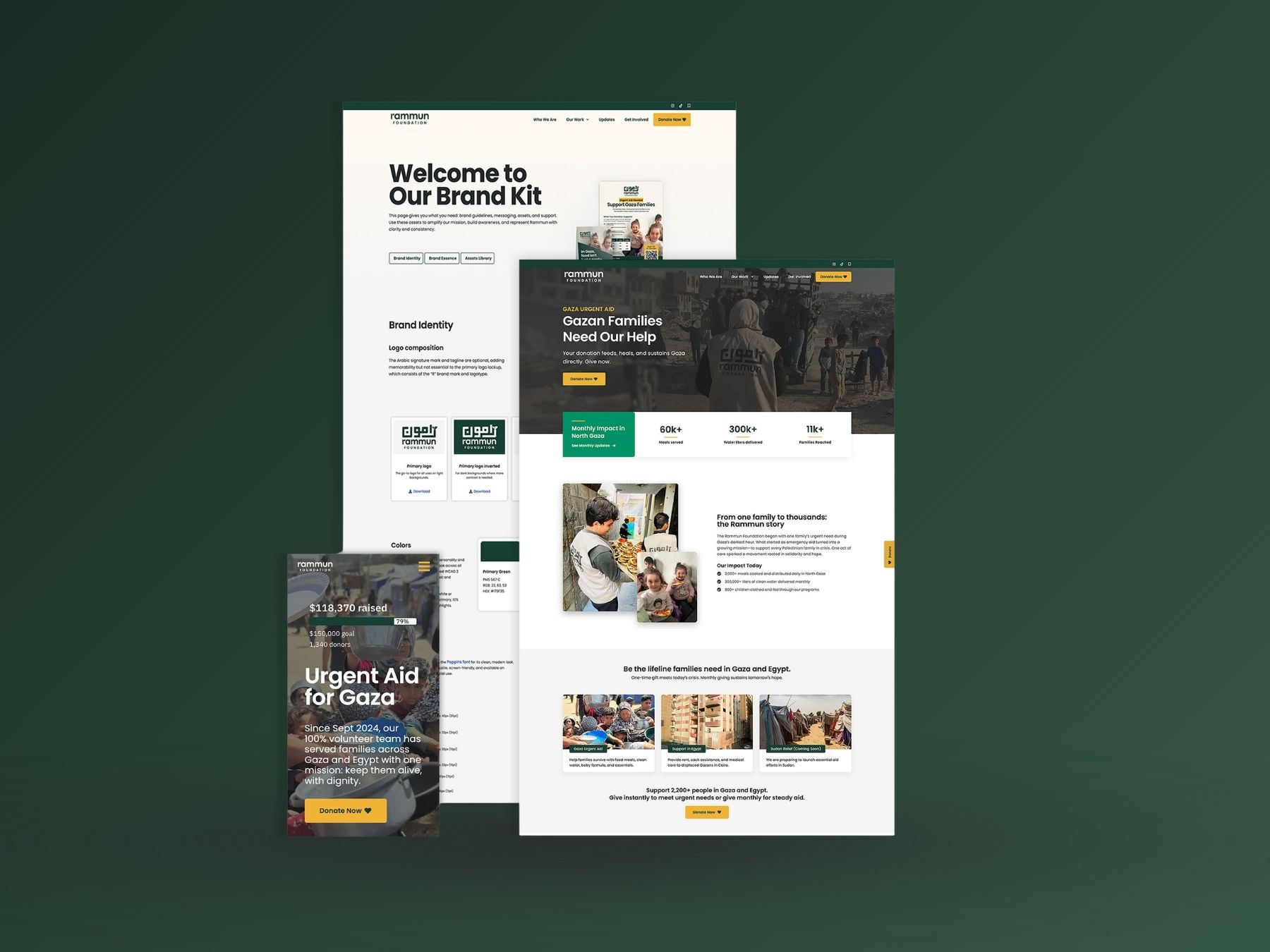 Donation and campaign pages, Rammun Foundation